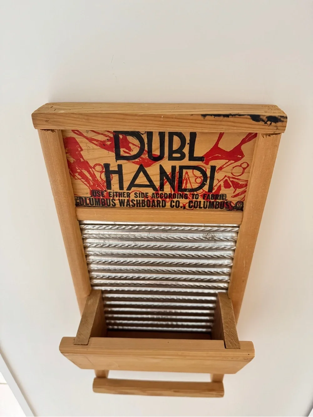 DUBL HANDI WOODEN TIN WASHBOARD COLUMBUS OHIO 18